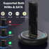M.2 NVMe & SATA to USB C Docking Station, M.2 SSD to USB A C Reader Adapter for NVMe and SATA SSD Dock