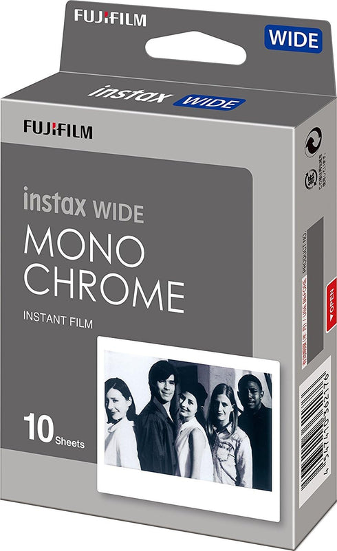 Fujifilm Instax Wide Monochrome Film - 10-Sheets, For Instax Mini Instant, Disposable and Polaroid Camera 2-Pack