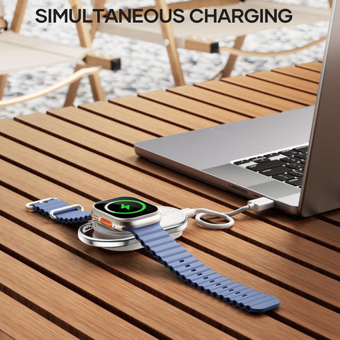 Portable Charger for Apple Watch, YoFeW 1200mAh Wireless Magnetic Power Bank, Travel Keychain Accessory Watch Charger