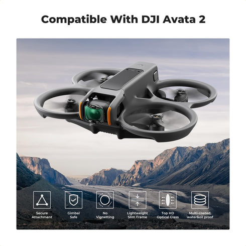 K&F Concept Upgrade Avata 2 Drone PL ND Filters Kit, 3 Pack PL ND8 ND16 Compatible with DJI Avata 2