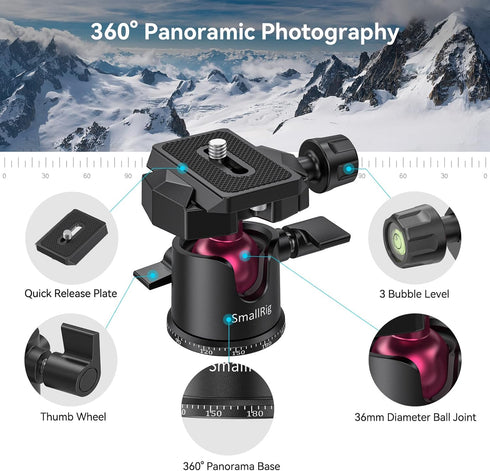 SmallRig Mini Tripod for Camera, Updated Desktop Tripod with Arca-Type Compatible QR Plate