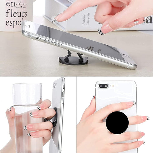 PENGY-49 Multi-Function Cell Phone Stand, Expanding Grip for Smartphones and Tablets, White Black Purple Pink Heart (4