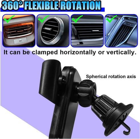 YoRise 360 Car Phone Holder Mount for Air Vent, Universal Rotation Auto Air Vent Cell Phone Holder with Wider Clamp
