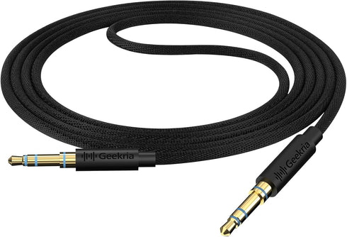 Geekria Audio Cloth Braided Cable Compatible with Sony WH-1000XM5 WH-1000XM4 WH-XB920N WH-XB900N WH-CH720N INZONE H5 Headphones Cable, 1/8" (3.5mm) to 3.5mm Replacement Stereo Cord (4 ft/1.2 m) by GEEKRIA