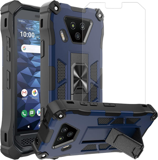 Ailiber Compatible with Kyocera DuraForce Ultra 5G Case with Screen Protector and Kickstand Holder (Blue)