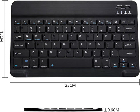 Portable Mini Wireless Bluetooth Keyboard Ultra-Slim Rechargeable for Apple iPad iPhone Samsung Tablet Phone Smartphone