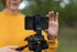 DaVoice 360 Tripod Phone Mount Adapter, Rotating Holder, Compatible with iPhone Smartphone Camera Stand, Universal Cell