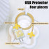 Glitter Cable Protector for iPhone Charger Adapter - Bling Cute Pearl Butterfly Flower Design, Yellow USB Case Cord
