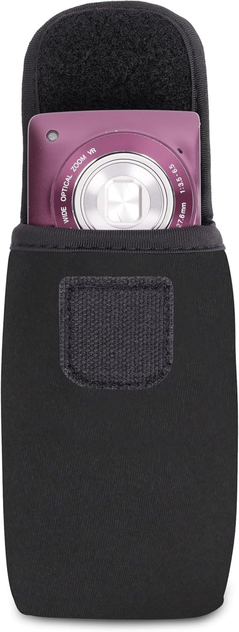 USA Gear Small Digital Camera Case with Carabiner, Belt Loop, Scratch Resistant for Nikon Coolpix, Kodak Pixpro,