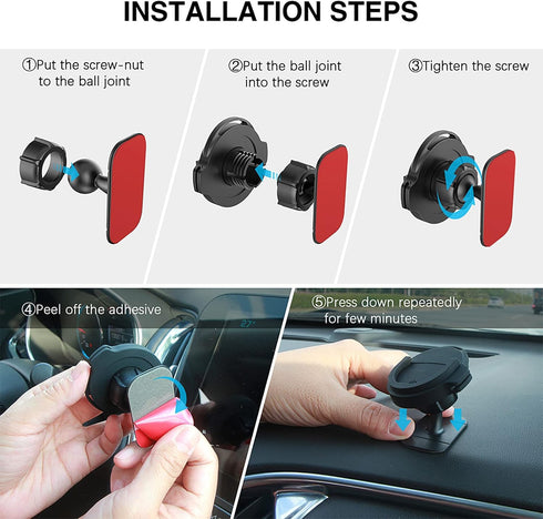 Socket Car Mount, 360 Rotation Dashboard Sticker Holder for Socket Mount Users on Car Dashboard, Home, Wall, Office,
