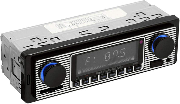 Car Stereo for Bluetooth, Retro FM Radio Smart Player, Hands-Free Calling, Supports MP3/WMA/WAV/AUX