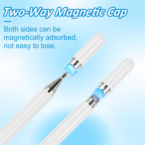 MXCOIRTP (2 2 1 Stylus Pens for Touch Screens Pcs), in Magnetic Disc & Fiber Tip Stylus Pen for iPad with Magnetic Cap