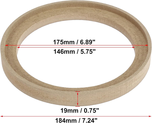 X AUTOHAUX 2Pcs Car Speaker Spacer Ring, Universal for 6.5 Inch Speakers, Mounting Spacer Recess Bezel Plate
