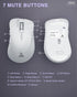 SM66 White Silent Dual Mode Wireless Mouse, Bluetooth/2.4GHz, Adjustable 4200 DPI, Rechargeable for PC, Mac