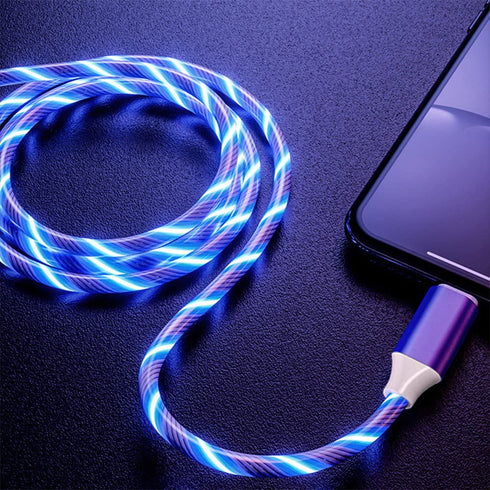 AYI USB Type C to USB A 2.0 Android Charger Cable, Fast Charging High Data Speed, Visible Blue LED Current Flowing,