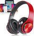 Over Ear Bluetooth Headphones, Foldable LED Stereo Headphones with Built-in Microphone, Noise-Cancelling Wireless