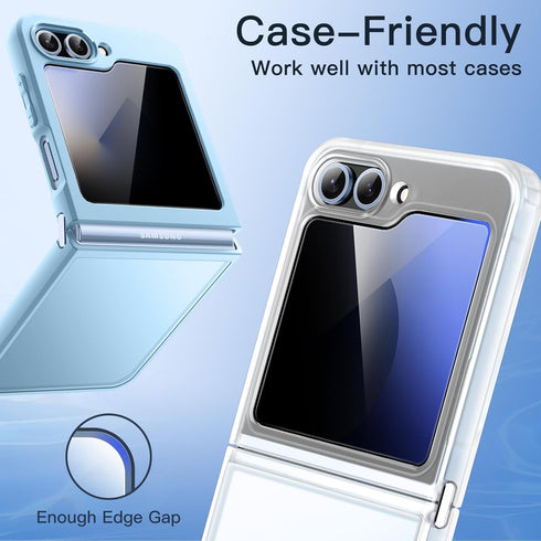 JETech Front Privacy Screen Protector for Samsung Galaxy Z Flip 6, Anti-Spy Tempered Glass Film, 2-Pack
