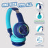 PowerLocus PLED Kids Bluetooth Headphones, Wireless with LED Lights, Safe Volume, Micro SD, AUX Cable, Hi-Fi Stereo for