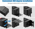HHSOET 12 Outlet Rotating Power Strip - Wall Mount Surge Protector, 15ft Cord, Black