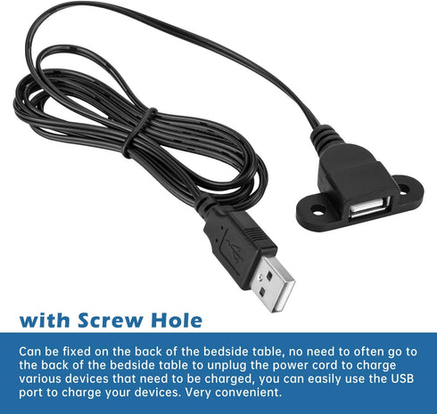 5ft (1 1 QiCheng&LYS USB Male to Single Female Extension Cable Charging Cable, Furniture nightstand Sofa Electric