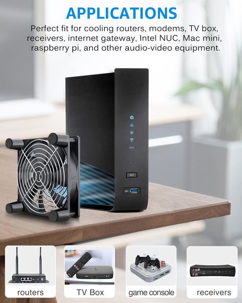 120mm 3 5V GDSTIME Router Fan Cooler with Speed Control, DC USB Powered Cooling Case Fan for Router Modem Receiver DVR