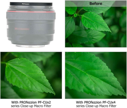 PROfezzion 58mm Close-Up Macro Photography Filter Set (+2 +4 +8 +10) for Canon EOS Rebel T7, T6, T5, T8i, T7i, T6i