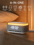 Reatsoc 10w 10W 12-Color Alarm Clock Bluetooth Speaker with Fast Wireless Charger for iPhone Samsung, Stereo Bluetooth