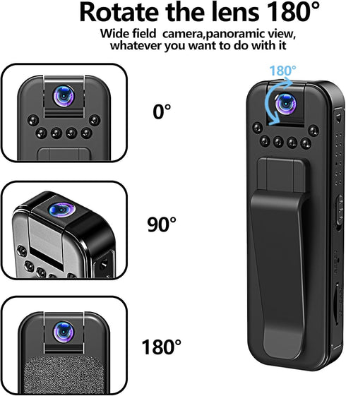 realexist 1080P Mini Body Camera with Audio & Video Recording - Small POV Cam - Wearable Personal Portable Cameras