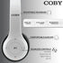Coby Bluetooth Headphones, Wireless Over-The-Ear Foldable Headset with Mic, AUX, Rechargeable | 5-HR Play