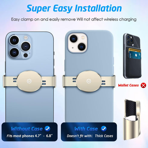 WixGear Metal Phone Clamp for Magnetic Car Mount, Clip and Remove Anytime, Compatible with All Magnet Car Holders