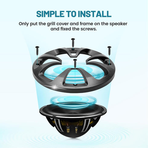 NuIth 6.5 Inch Hollow Subwoofer Grill, 6 1/2 Inch Universal Speaker Cover Protector with Screws for Car Audio