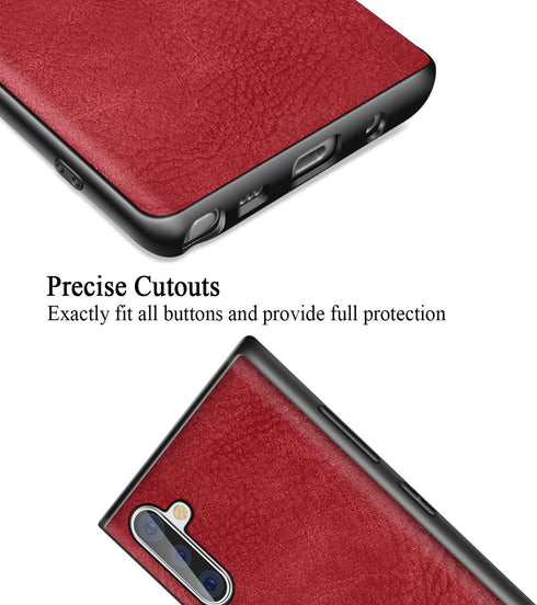 SALAWAT Slim PU Leather Vintage Case for Galaxy Note 10, Shockproof Cover, Lightweight Premium Soft TPU Bumper