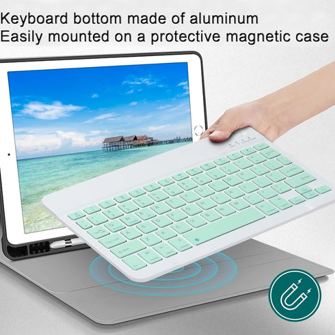 Bluetooth Keyboard and Mouse Combo, Ultra-Slim Portable Rechargeable Wireless Keyboard Set for iPad, Mac OS, Android,