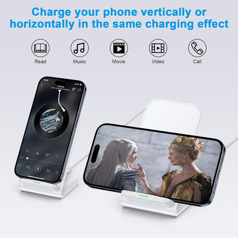 Pixel Fast Wireless Charger, 15W Charging Stand for Google Pixel 8a/8/8 Pro/7a/7 Pro/6 Pro, Android & Samsung Galaxy