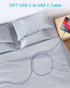 15ft Braided USB-C to USB-C Cable, 60W Fast Charging PD for iPhone 15/15 Pro, iPad Pro, Galaxy S23/S22, Pixel 6 Pro,