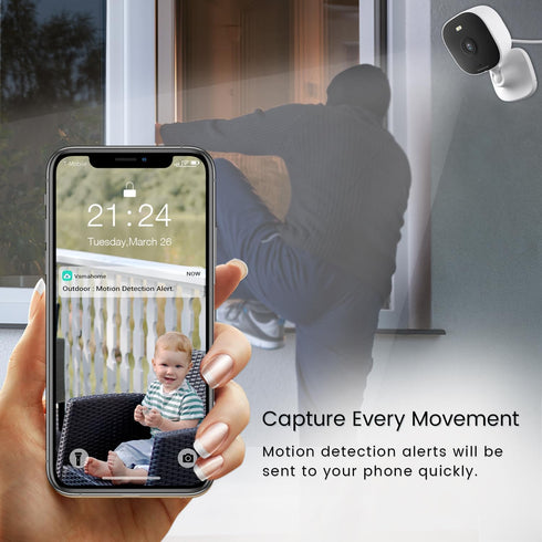VSMAHOME 1080P 2.4G 2-Way Cameras for Home Security with Night Vision, Outdoor/Indoor Cameras for Baby/Elder/Dog/Pet