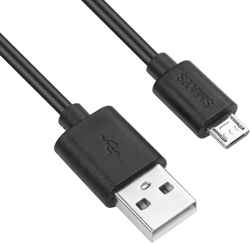 Smays 2-Pack 25ft Power Extension Cable for WyzeCam, Nest Cam, Blink, Yi Camera - USB to Micro USB Charging Cord (Black)