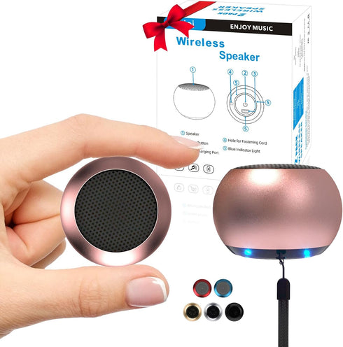SEVENKA 2 Mini Speakers Bluetooth, 3W Small Portable Wireless Speaker with Lanyard, Water