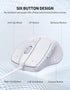 TECKNET USB Wired Mouse, 6-Button Corded Mouse with 4 Adjustable DPI, Ergonomic Design for Laptop, PC, Mac (LT.White)