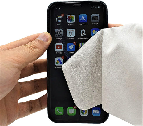 Earnestine 10 Pack Soft Suede Fabric 6" x 7" Eyeglass Cleaning Cloth, Microfiber, Lint Free