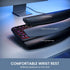 VEILZOR 7-Color Wired Ergonomic Keyboard, Backlit USB Computer Keyboard with Wrist Rest, Wave Keys, Phone Holder