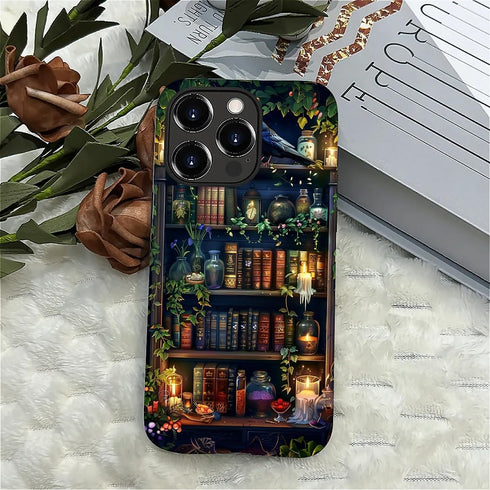 DAIZAG 14 14 Compatible with iPhone Pro Max Case,Book Lover Bookshelf Full Pattern Plastic Soft TPU Anti-Drop,Double