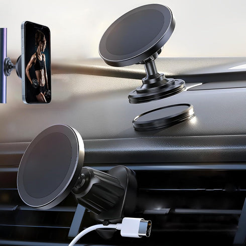 Gym Accessory Magnetic Phone Holder for Videos, Fits MagSafe Magnetic Phone Mount, Adjustable Angle, Black
