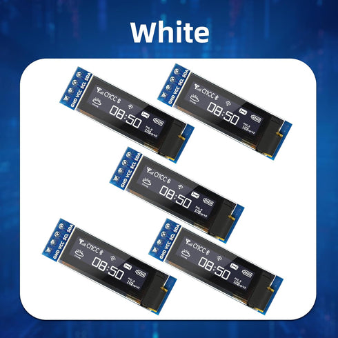 iPistBit 5 0.91 Inch I2C 128x32 SSD1306 ESP32 Pcs OLED Display Module, Pixel Luminous OLED Screen Board Compatible