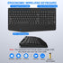 EDJO Set Wireless Keyboard and Mouse Combo, Full-Size Ergonomic Wireless Computer Keyboard with Wrist Rest, Phone
