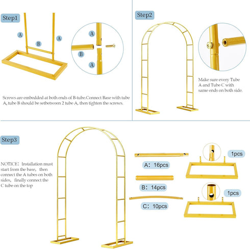 7.2FTx4.3FT Patent Applying DEVISEFUN Balloon Arch Stand,Metal Pergola Arbors,Garden Arbors and Arches Trellis
