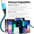 Apple MFi Certified 6FT iPhone Charger 3 Pack - Fast Charging Nylon Braided USB Lightning Cable for iPhone & iPad.