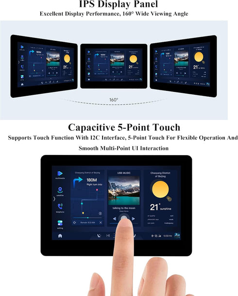 ESP32-S3 4.3inch Touch Screen Development Board, Capacitive IPS Display 800x480, Support 2.4GHz Wi-Fi and Bluetooth 5