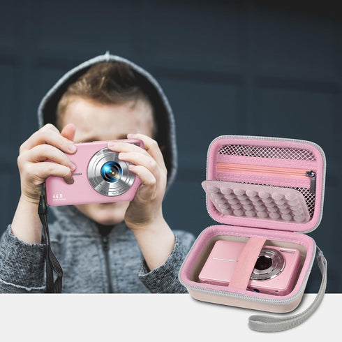 Digital Camera Case for CAMKORY/Kodak Pixpro/VAHOIALD/Sony DSCW800 830/Canon PowerShot 180 190 - Kids Vlogging Holder