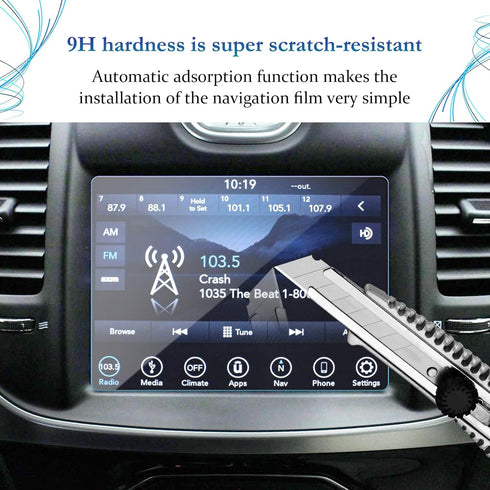 SKTU Screen Protector for 2011-2023 Chrysler 300 Uconnect 8.4 Inch Navigation Display, Tempered Glass Anti-Glare